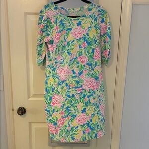 Lilly Pulitzer Floral Shift Dress in Pink, Green, Blue